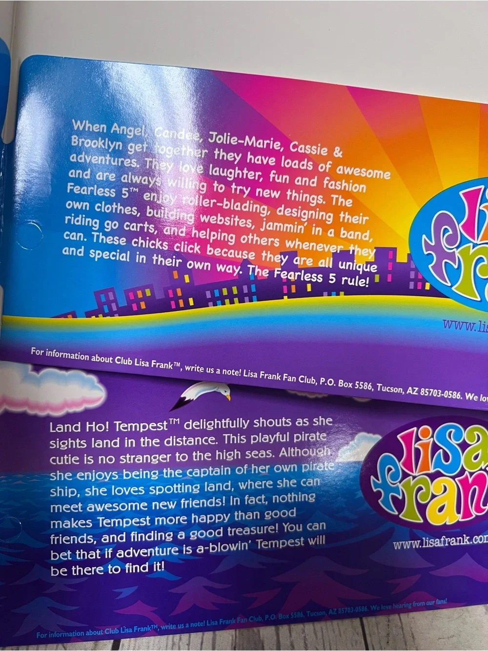 Vintage Club Lisa Frank Tempest & Fearless 5  Two Folders Pirate Puppy 2005 Y2K
